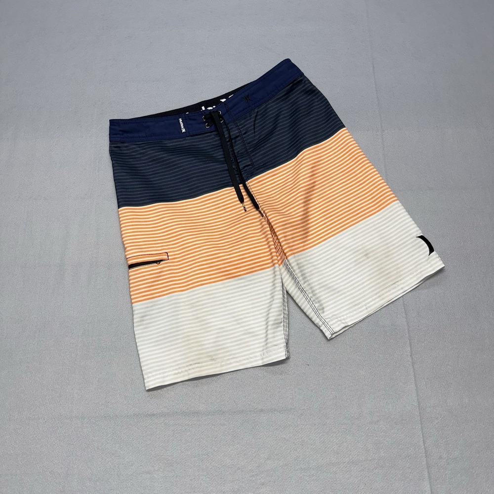Hurley Phantom Board Shorts Mens 34 Blue Orange Striped Surf Swim‎ Trunks Beach